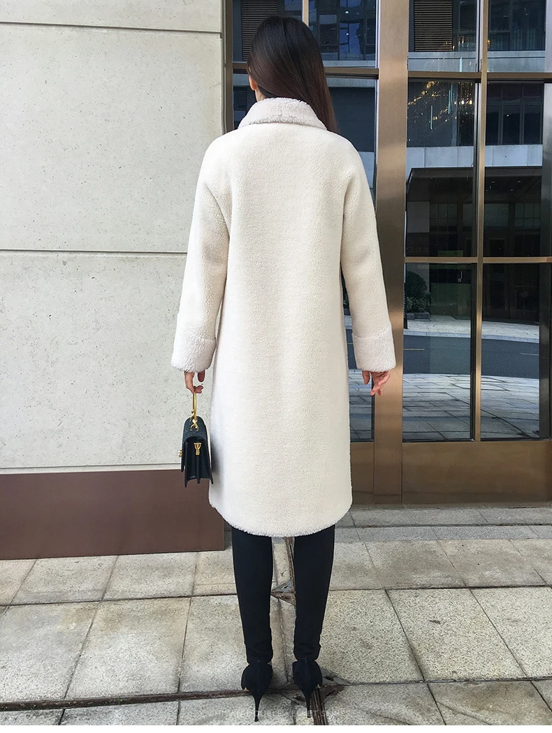 SY01, Женское зимнее пальто из 30% шерсти, пальто с мехом, теплая куртка, Овечья стрижка, меховые пальто для девушек, Женская длинная куртка, пальто