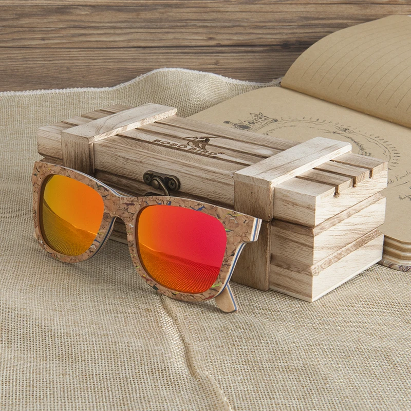 AG021 CORK WOODEN SUNGLASSES FOR WOMEN AND MEN POLARIZED SUN GLASSES  (4)