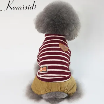 Angleterre chien hiver manteau chaud chiot veste gilet Pet rayure vêtements vêtements chien vêtements pour petits chiens moyens Ropa Para Perros