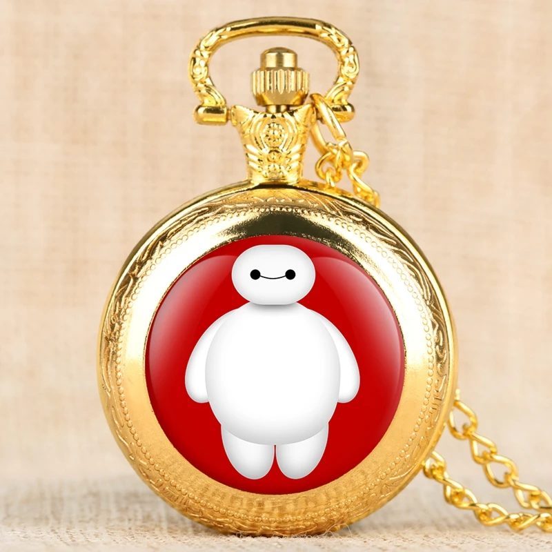 Baymax of Movie Big Hero 6, кварцевые карманные часы, модное ожерелье, милая серия, подвеска на цепочке, коллекционные вещи, подарки для детей