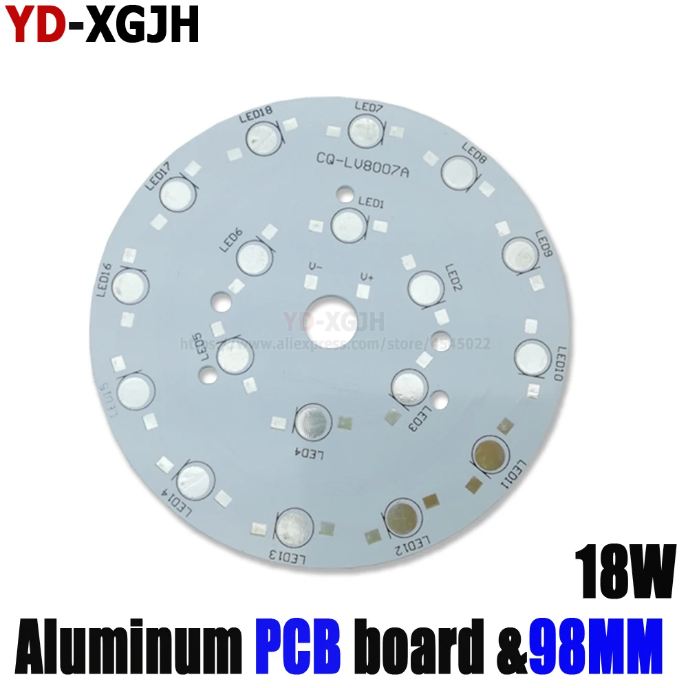 10PCS LED Power PCB Board Plate Lamp Panel Aluminum Heat sink 18W Circle Rectangle for Chip Base bulb ceiling Lights | Лампы и