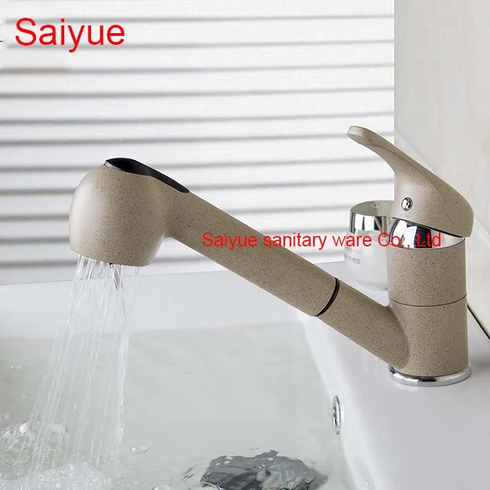 

Widespread Marble Stone Gray Painting Pull Out Rotate Bathroom Faucet For Basin Hot and Cold Mixer Toilet Hair Salon Wash Tap