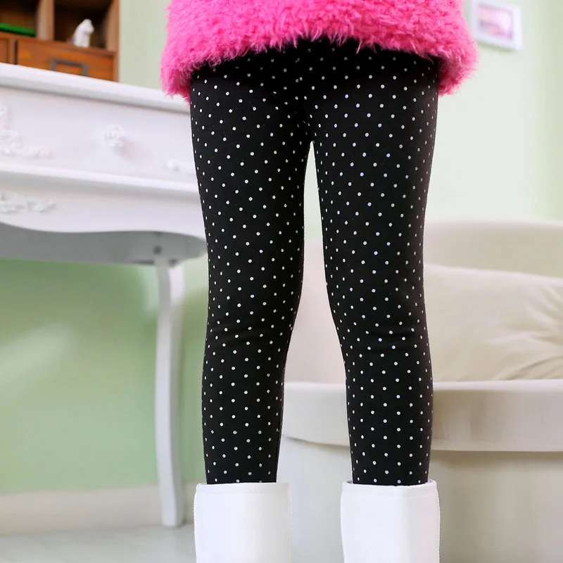 Детские штаны, осенне-зимние леггинсы для малышей, штаны для девочек с разноцветным принтом в виде цветов и бабочек - Цвет: Black