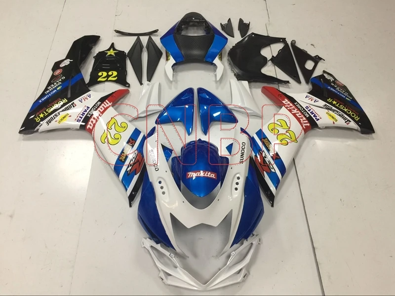 Обтекатели GSXR 600 2011- K11 Синий Белый Кузов GSX-R600 2011 наборы кузова GSX-R600 без краски