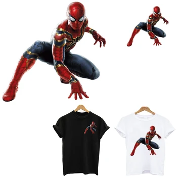 

Spiderman iron on patches for clothes stickers stripes application of one heat-sensitive patch ironing printing for clothing top