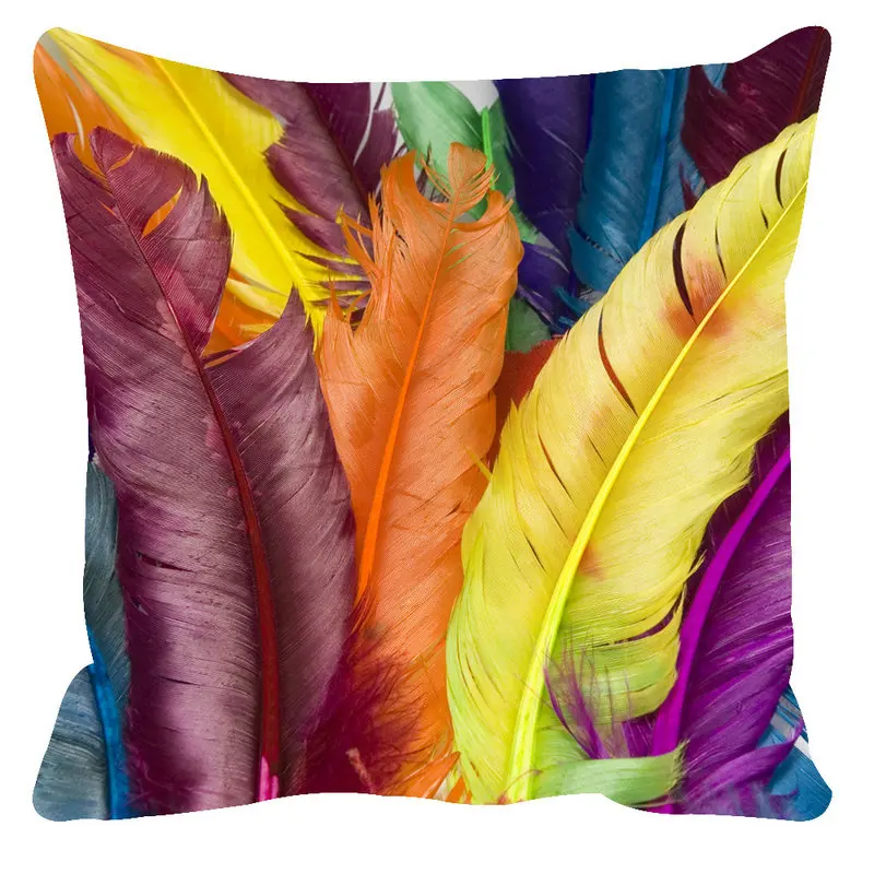 Fashion High Quality Feather Throw Pillow Case for Living Room Peacock