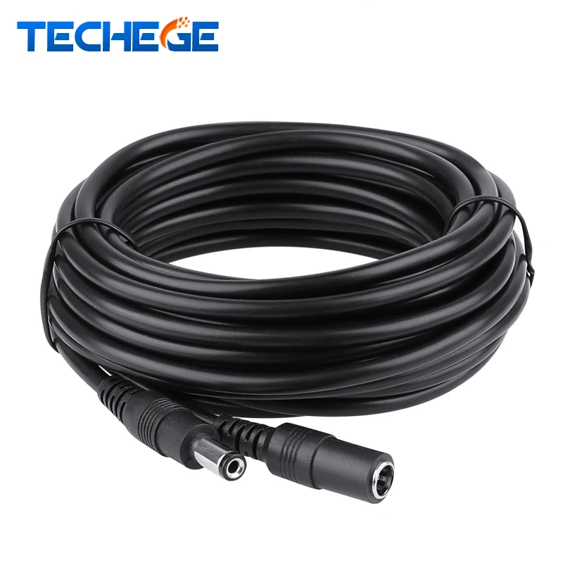 

DC 12V Power Extension Cable 2.1*5.5mm Connector Male To Female For CCTV Security Camera Black Color 16.5Feet/ 5M
