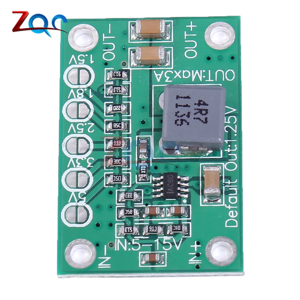 Понижающий модуль питания постоянного тока 5-16 В до 1,25 в/1,5 В/1,8 в/2,5 в/3,3 В/5 В Универсальный Регулируемый понижающий преобразователь напряжения 3А для lcd