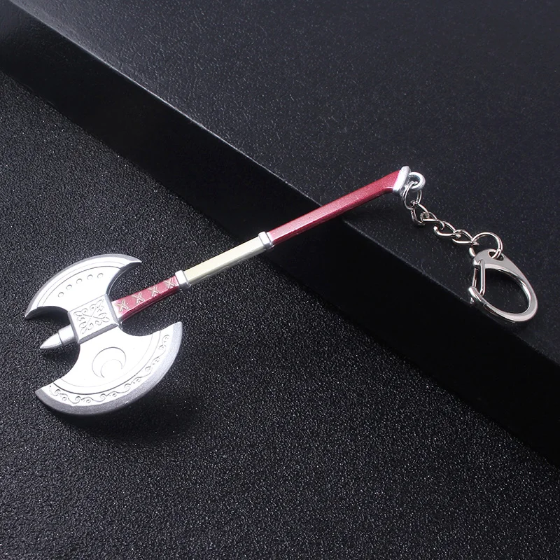 

Game Persona 5 Keychains PhantomHaru Okumura Red double-sided axe one-handed axe Cosplay Gift personality Jewelry