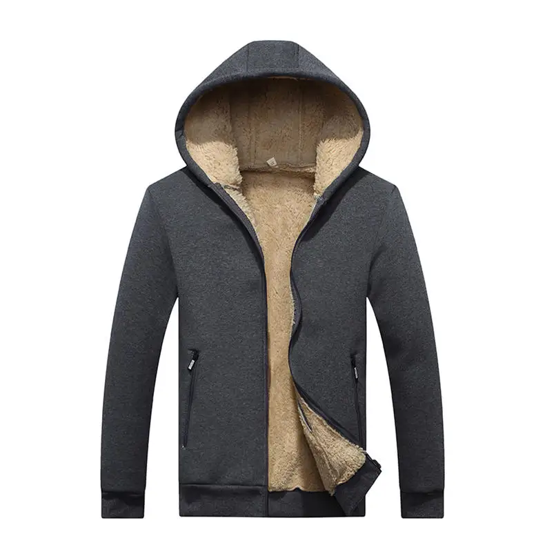 Couple Tracksuit Men Casual Cotton Knitted Hooded Warm Sweatshirt Male Winter Thick Lamb Cashmere Fleece Women Jacket+Pant 2PC 1