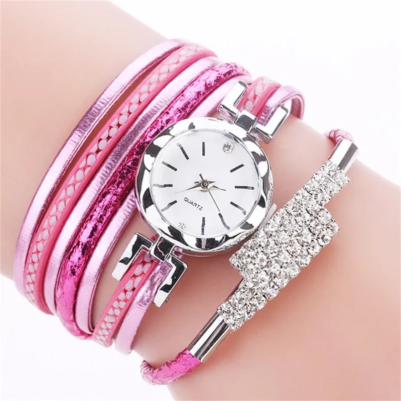 

relojes mujer 2018 elegante CCQ Women Fashion Casual Analog Quartz Women Rhinestone Pendant Bracelet Watch silver bracelet