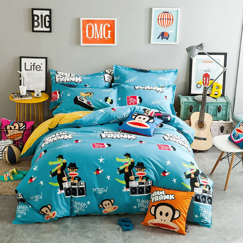 Paul Frank 4pcs Hip Hop Singer Cartoon Bedding Set Children Adult