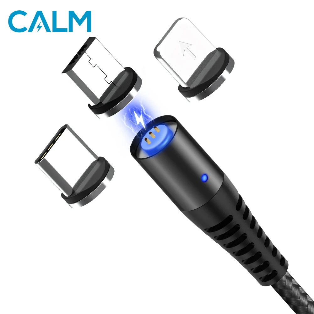 

CALM 3A Magnetic Micro USB Cable for iPhone Samsung Xiaomi Type C Fast Data Charging Cable USB C Mobile Phone Cables