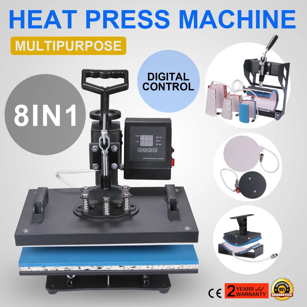 

Semi-automatic 2017 Year new model 8 in 1 Digital Transfer Sublimation Heat Press Machine T-Shirt Mug Hat cap