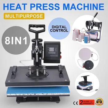 

Semi-automatic 2017 Year new model 8 in 1 Digital Transfer Sublimation Heat Press Machine T-Shirt Mug Hat cap