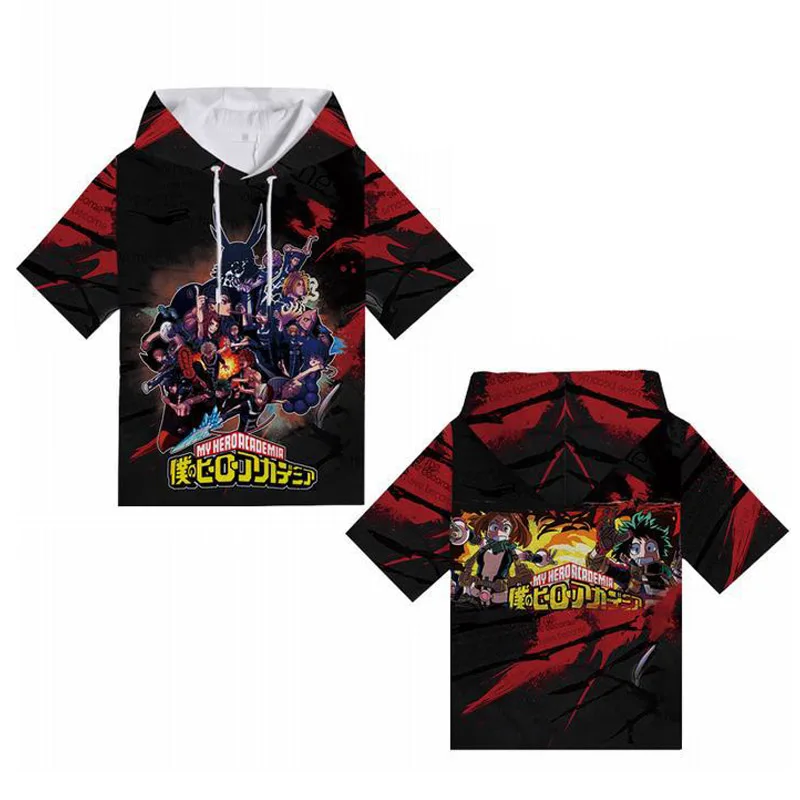 Cosroad Boku No My Hero Academia Cosplay Hoodie Todoroki Shoto Midoriya Izuku Costumes Men Women Short Sleeve Summer T-shirts 1 (17)