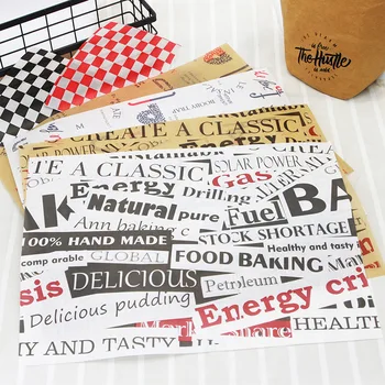 

25Pcs/Lot 25x35cm Wax Paper Food Grade Grease Paper Food Wrappers Wrapping Paper For Bread Sandwich Burger Oilpaper Baking Tools