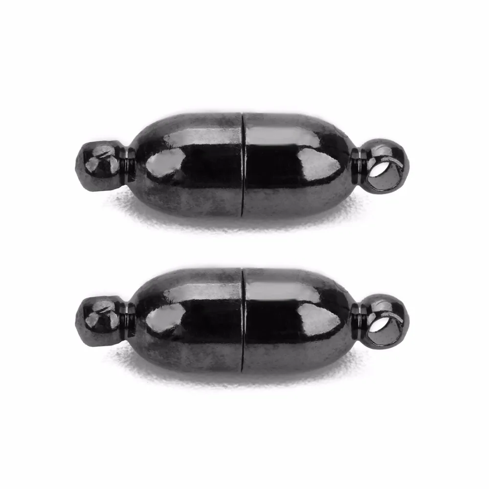 LOULEUR 5pcs/bag 6mm Gold/Gun Black Bullet Magnetic Clasps for Bracelet Connectors For DIY Jewelry Findings Making Materials
