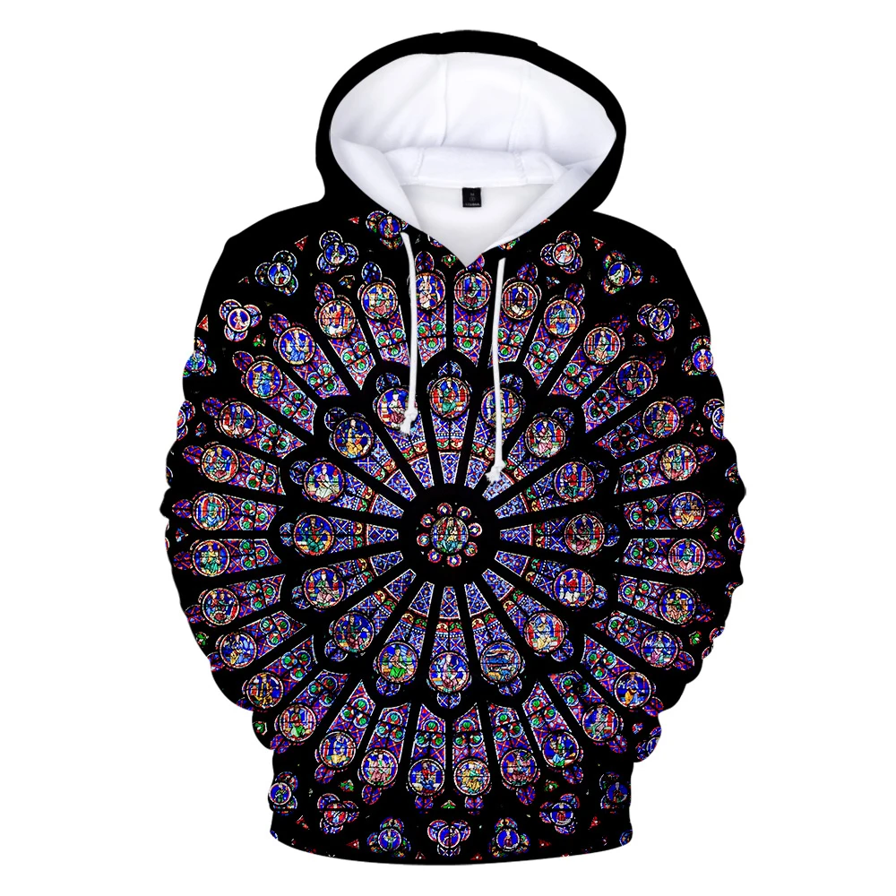 

New 3D Notre Dame de Paris Print Hoodies Sweatshirt Long Sleeve Women/men Clothes 2019 Hot Sale Leisure style hooded sweater