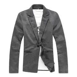 Стильный Повседневное ультра-тонкий Для мужчин Костюмы трикотажные пальто Верхняя одежда Для мужчин куртка модная призвание одна кнопка