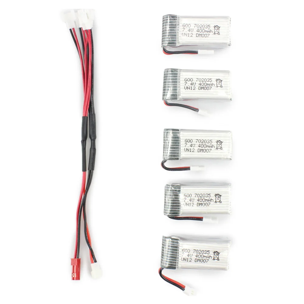 

5pcs 7.4V 2s 400mah 25C Lipo Battery Charger line For DM007 Eachine Fatbee FB90 Micro FPV Racing RC Quadcopter Drone Parts