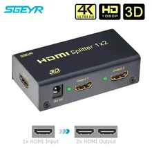 4 к 1x2 HDMI 1,4 разветвитель 1 вход 2 выхода разветвитель SGEYR HDMI Divisor разветвитель 4 к x 2 К/3840x2160@ 30 Гц с функцией CEC