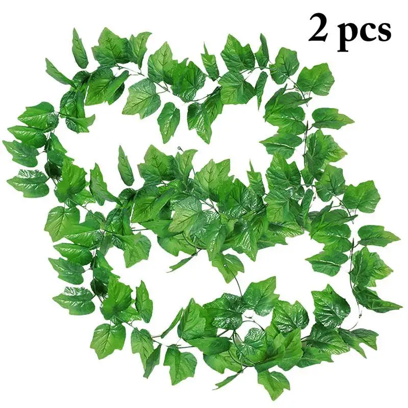 2PCS Lifelike Artificial Plant Simulation Grape Leaf Vine Wall Hanging