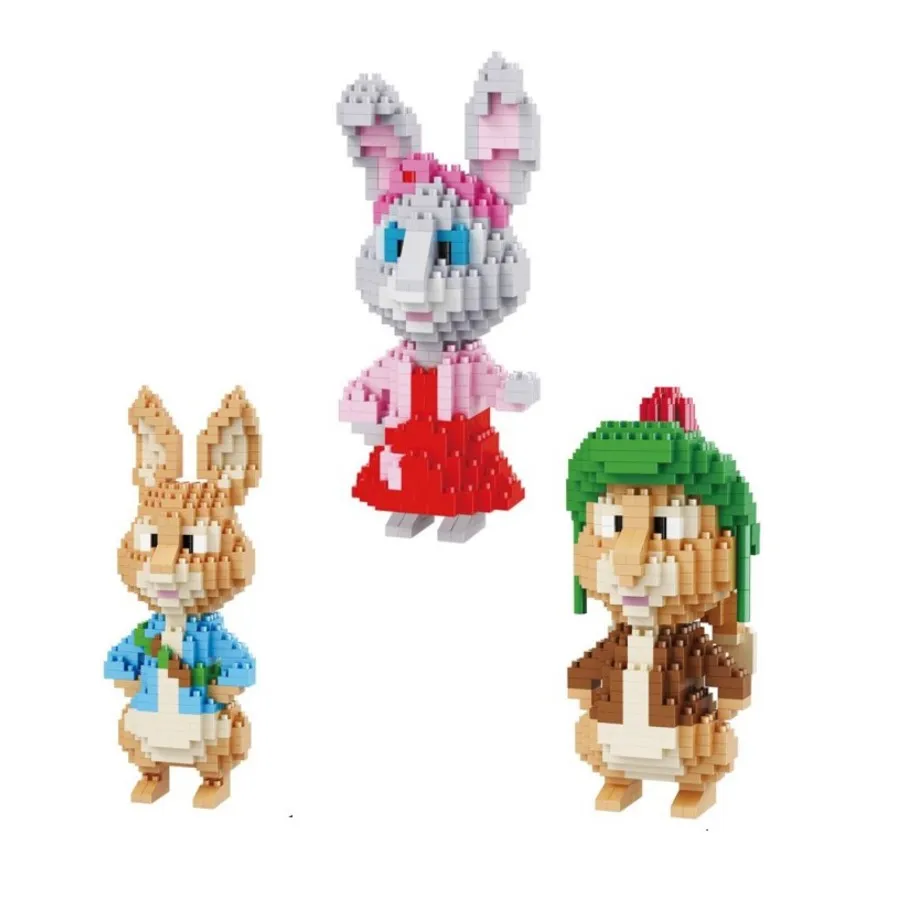 

Assemble Cartoon Figure Peter Rabbit Lily Benjamin Model Building Blocks Educational Model Bricks Compatible Legod Toys Gifts