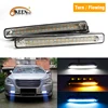 OKEEN 2pcs DRL Car LED Daytime Running Lights White Sequential Flowing Yellow Turn Signal Light Blue Fog Lamp 12V Driving Light ► Photo 1/6