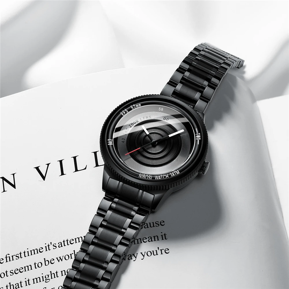 2020 NIBOSI Unique Camera Dial Watch Men Top Brand Luxury Sport Quartz Watch Men Waterproof Casual Men Watch Relogio Masculino