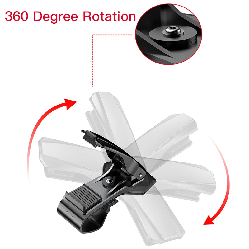 Baseus Dashboard Car Phone Holder for iPhone X Adjustable Clip Mount Holder for Samsung Phone Grip