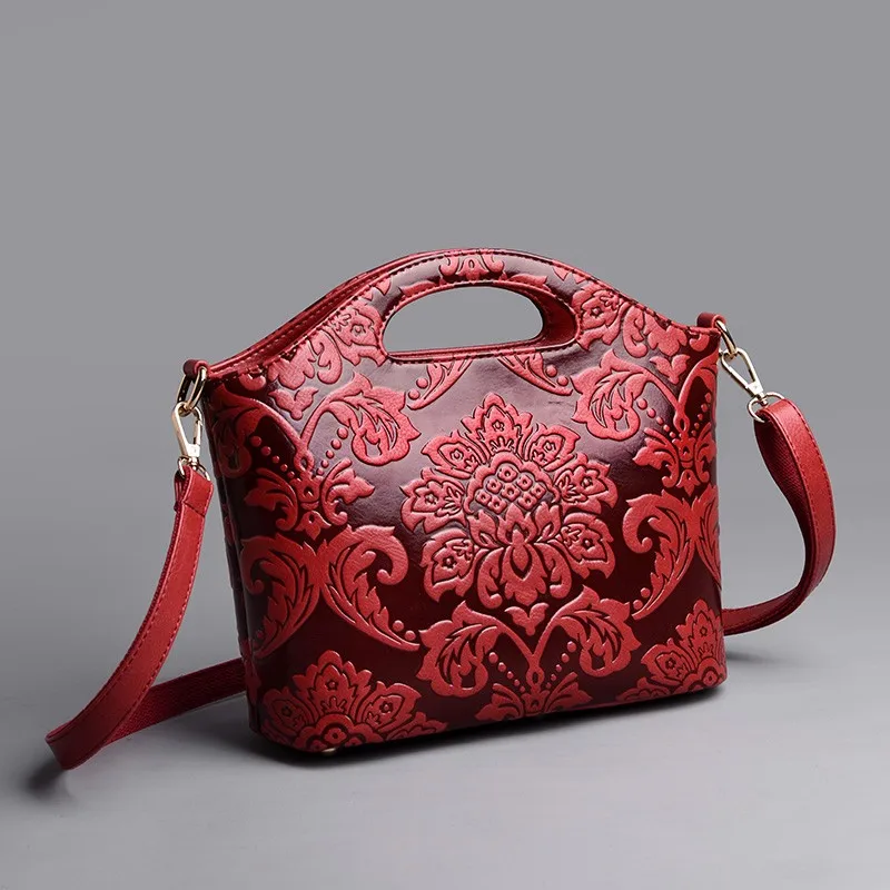 

Fashion Leather Handbag for Women 2018 New Girl Messenger Bags Flower Print Bolsa Female Shoulder Bags Ladies Party Handbags