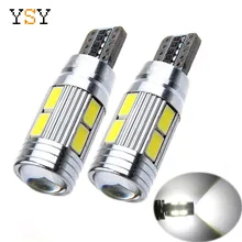 10 шт. T10 10SMD 5630 5730 белый светодиодный для W5W 194 168 2825 автомобиля боковое освещение автомобильной T10 Светодиодный лампочки Запчасти для авто