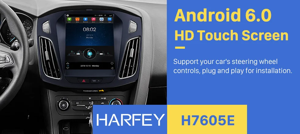 Excellent Harfey Autoradio 9.7" GPS Navi Android 6.0 Car Stereo for Ford Focus 2012 2013 2014 2015 Head Unit Support OBD2 Rearview Camera 0