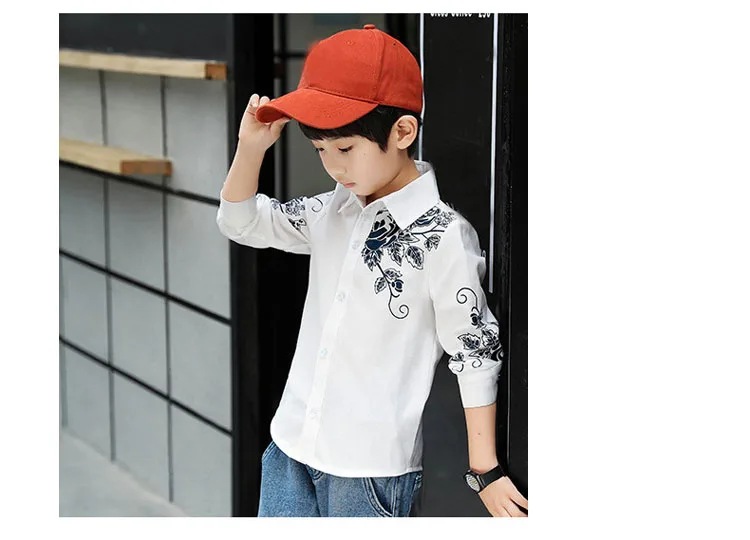 Children School Blouses Shirts Boys Cotton Printed Tops Autumn Kids Casual Long Sleeve Blouse Clothes Infant Shirts Clothing (14)