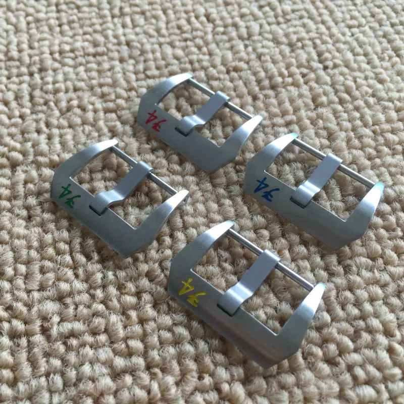 

TJP Replace PAM Clasp Engraved Stainless Steel 74 Buckle 22MM 24MM 26MM Red Blue Green Yellow For PAM And Pilot Watch