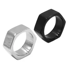 Винтовое байкерское кольцо, ювелирные изделия из нержавеющей стали, полировка, серебро, черный, шестигранный двигатель, кольца мужские для байкеров, SWR0737