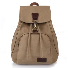 2017 New Vintage woman Canvas Backpack Unisex Fashion Lock and String Backpack all-match Travel Backpack for Teenagers