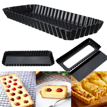 

JX-LCLYL NEW Nonstick Rectangle Fluted Pie Tart Quiche Pan Baking Mold Removable Bottom