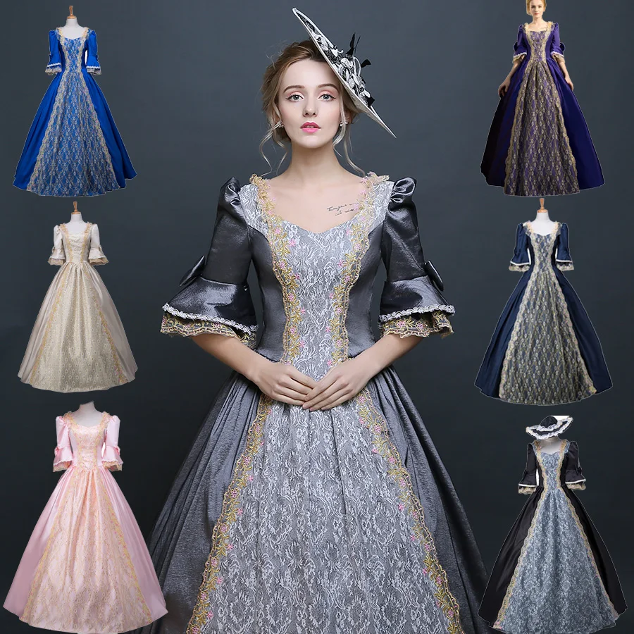 Женские платья в стиле ретро, Средневековый Ренессанс, викторианский стиль, бальные платья принцессы, маскарадные костюмы для Хэллоуина