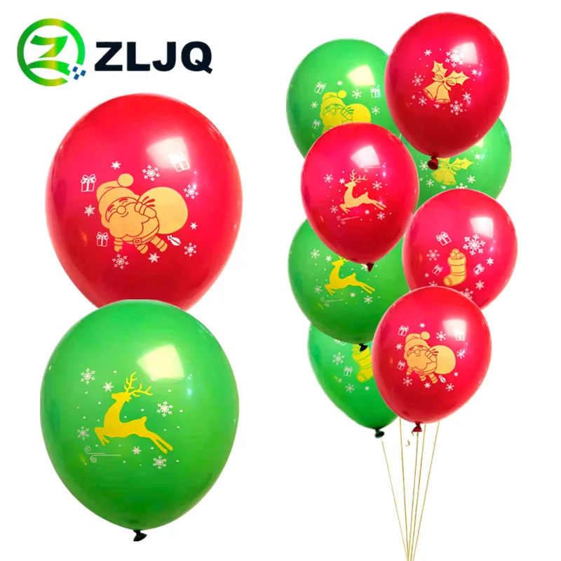 

ZLJQ Santa Claus Latex Air ballons Elk Xmas Socks Inflatable Balls Christmas Ornaments 2019 New Year Kids Gift Navidad Globos 7J