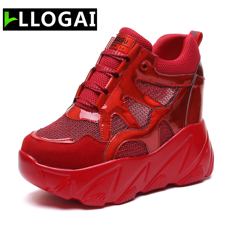 

High Top Sneakers Women Platform Shoes Super High Heels Casual Women Wedge Shoes Outdoor High Top Sneakers Spring Shoes Woman
