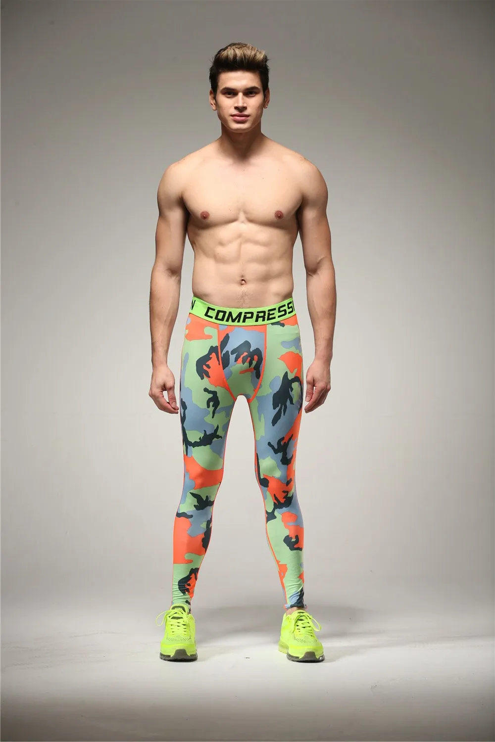 2015 fashion men skins camouflage compression outdoor pants tights