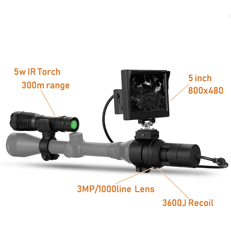 WGX3 HD ночного видения Rilfescope 1280x720 дисплей Ночного Видения охотничий прицел цифровой ИК ночного видения оптический прицел 200 м Диапазон