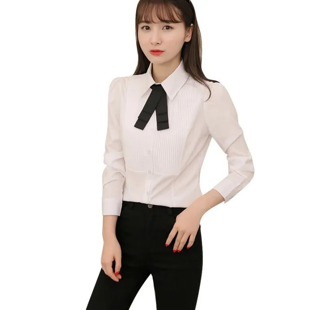 nueva llegada de corbata de de la Escuela Blanca blusa cuello Peter Pan, camisa Casual de oficina ropa de trabajo blusas|shirt blousewhite school blouse - AliExpress