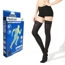 FINDCOOL Йога компрессионные чулки Варикозное расширение вены женские летние сексуальные кружевные чулки медицинские длинные носки 15-20mmHg