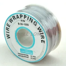 Один рулон белый 30AWG обмоточный провод, луженая медь твердая, ПВХ изоляция