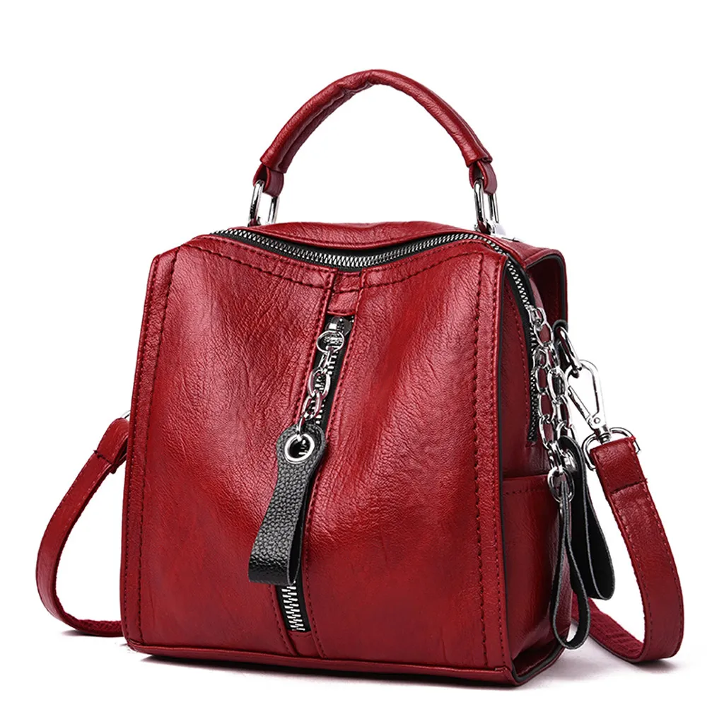 Aelicy кожаная женская сумка, простые однотонные сумки-клатчи, сумка на молнии, модная сумка на плечо, дизайнерская стильная Большая вместительная сумка, новинка - Цвет: Red