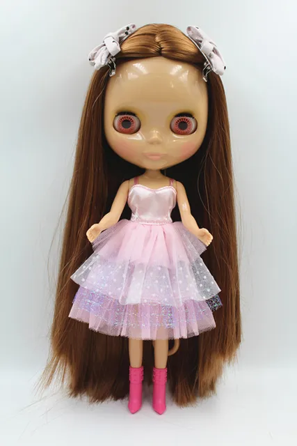 blygirl doll light brown hair blythe doll body fashion can refit