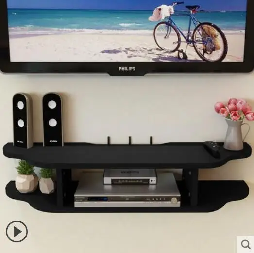 

Set-top box shelf on living room wall wall wall wall wall hanging TV cabinet background wall decoration shelf router partition